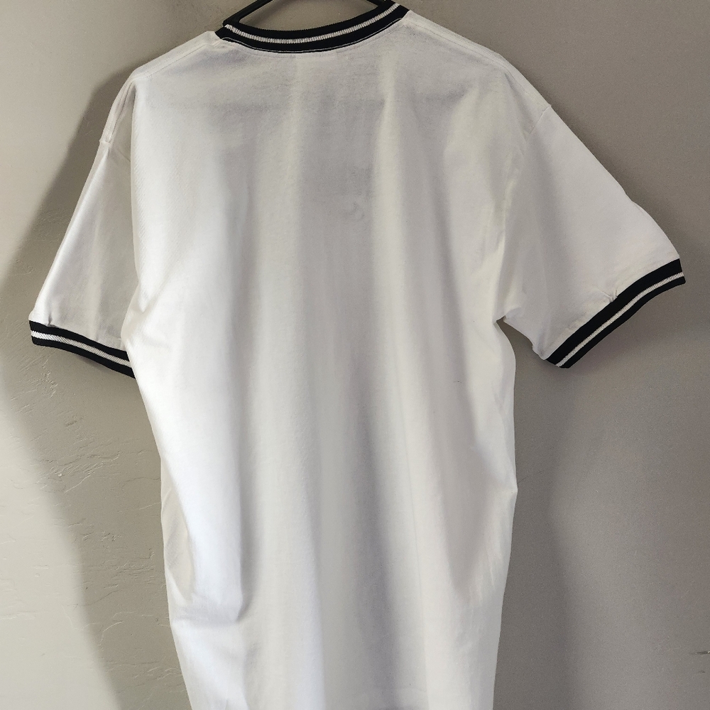 Nike Vintage White Shirt M Ringer 90's Embroidered NEW - Picture 9 of 10